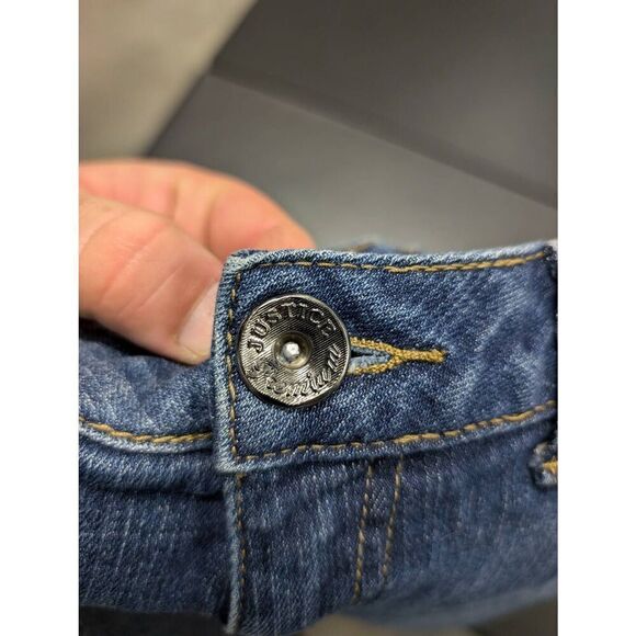 Justice Premium Jeans Simply Low Medium Wash Blue Jeans Bootcut Leg Kids 14R - Picture 6 of 9